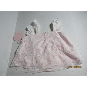 LoveShackFancy x Target Girls Light Pink Floral Lace Ruffle Tank Top Size 7 NEW